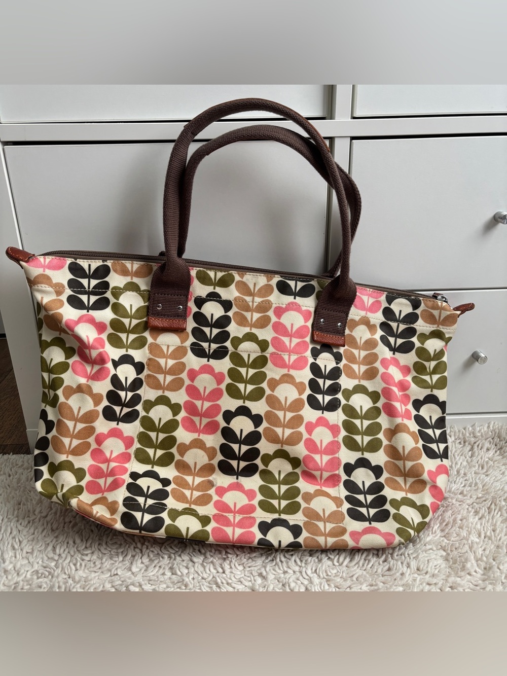 Orla Kiely Multicolor Stem-Print Tote with Matching Waller - Picture 2 of 16